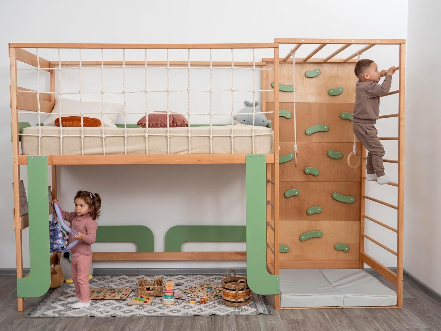 Montessori Twin Bunk Bed for Toddlers