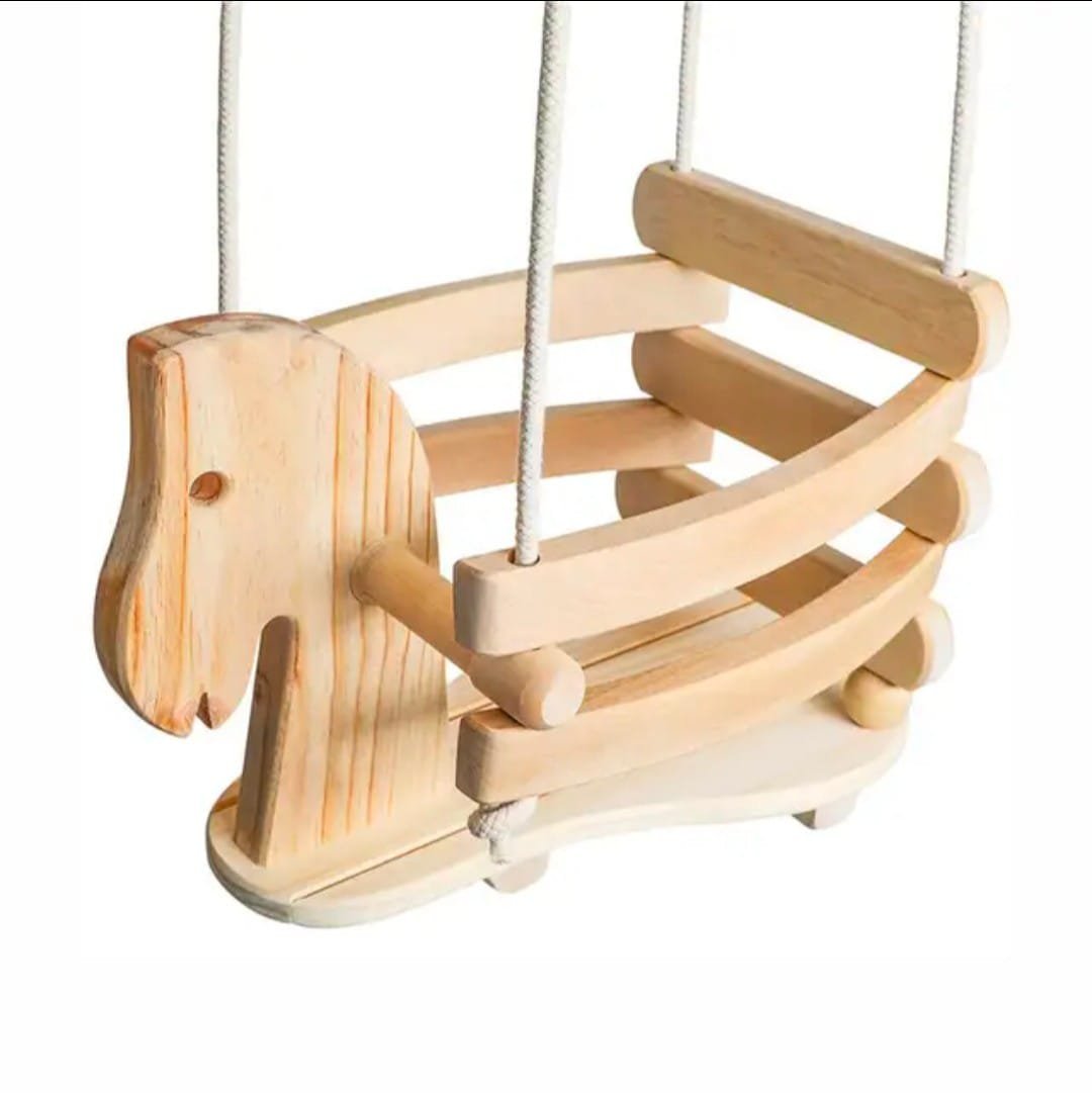 Wooden Horse Baby Swing