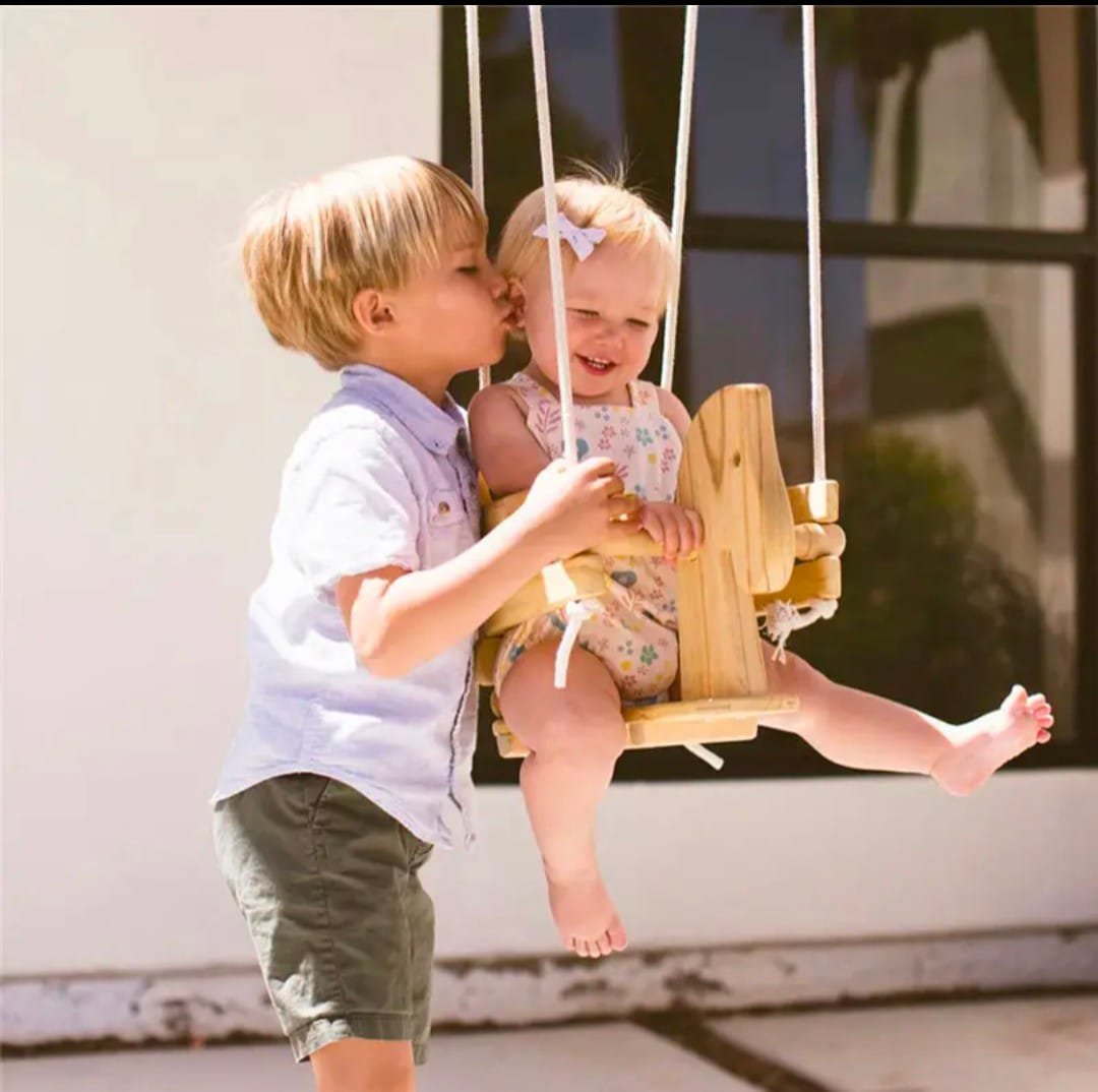 Wooden Horse Baby Swing