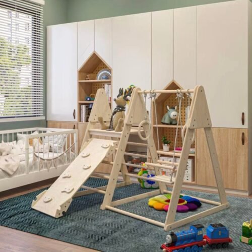 Wooden Jungle Gym and Playground Set for Kids 