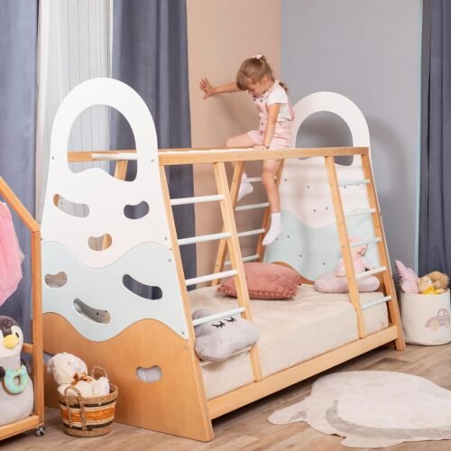 Wood Toddler Climbing Bed 