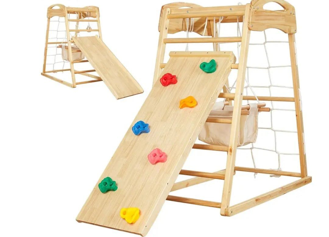 7-in-1 Wood Indoor Playground for Toddlers 
