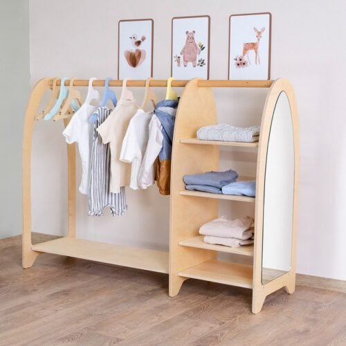 Wooden Montessori Kids Clothing Rack