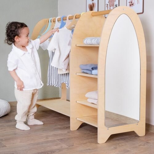 Wooden Montessori Kids Clothing Rack