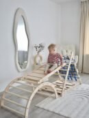 Pikler Triangle Play Gym with Climbing Ramp & Rocker Arch