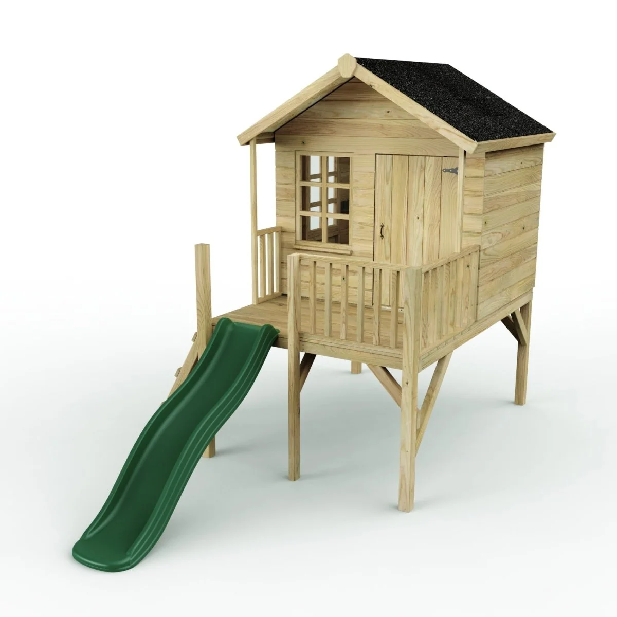 Wooden Kids Playhouse with Slide
