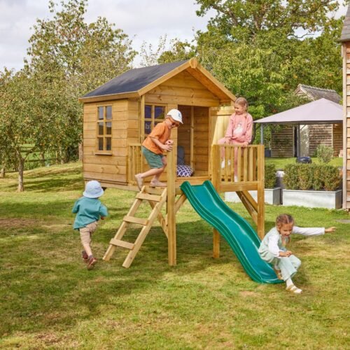 Wooden Kids Playhouse with Slide