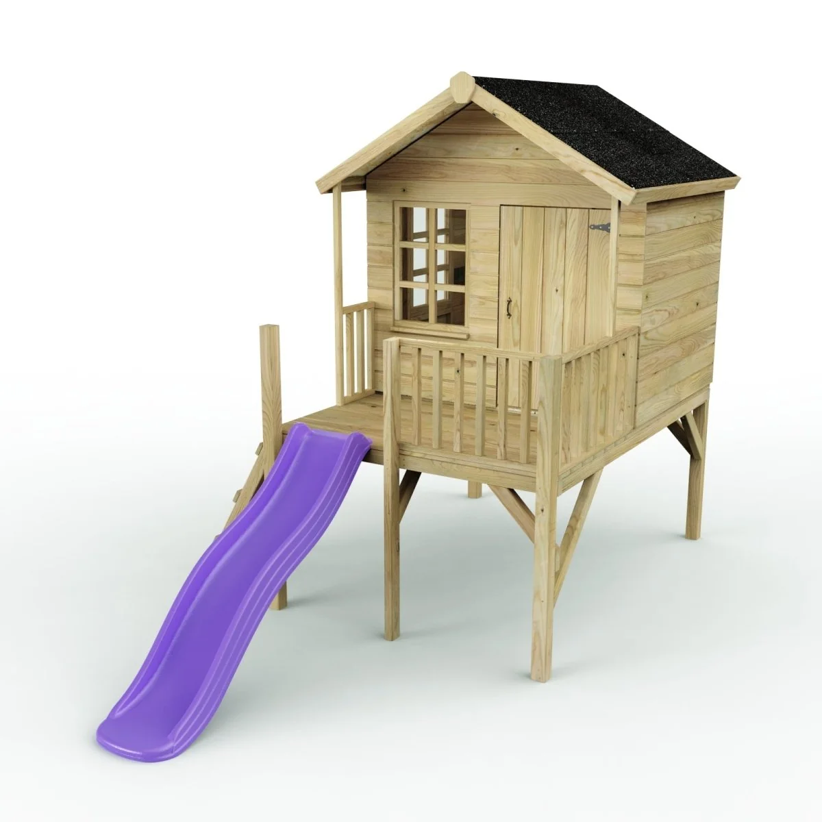 Wooden Kids Playhouse with Slide